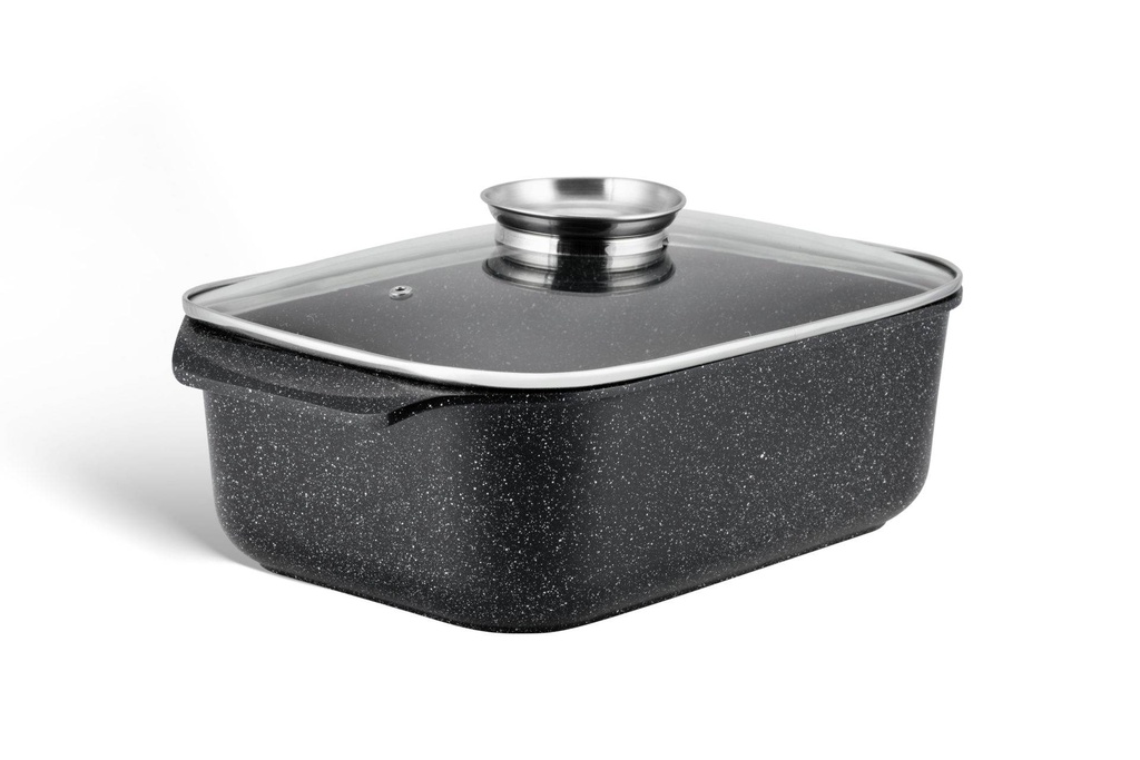 Pravokotna posoda iz kovanega aluminija 2v1 Edenberg