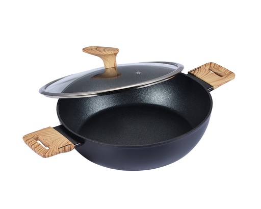 PONEV ZA SERVIRANJE S POKROVOM IN LESENIMI ROČAJI Schafer