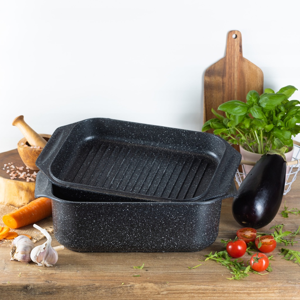 PRAVOKOTNA POSODA IZ KOVANEGA ALUMINIJA 3v1 4610 Edenberg